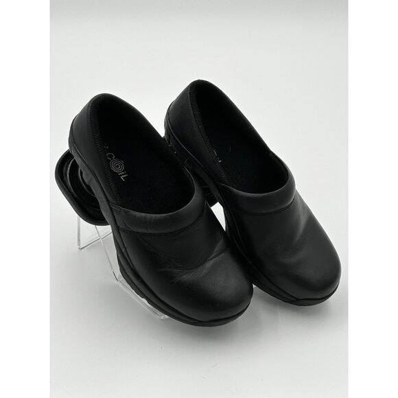 Z-Coil Freedom Slip Resistant Women’s Leather Clogs Size 7 Black Made in Korea - Picture 6 of 13